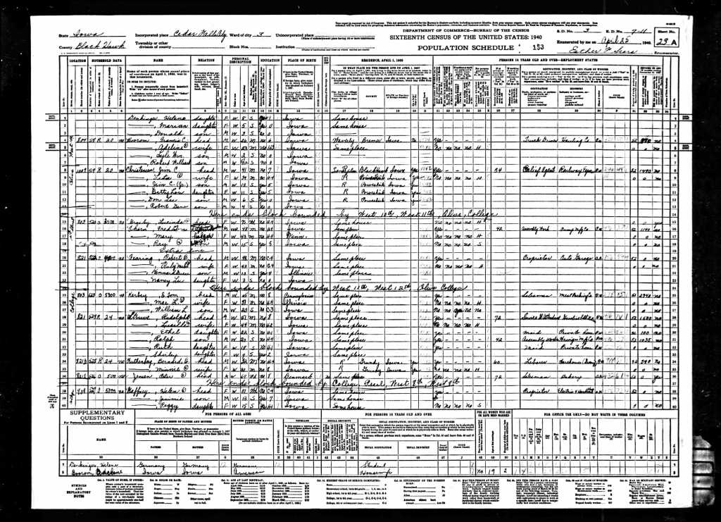 1940 census Denkinger parents