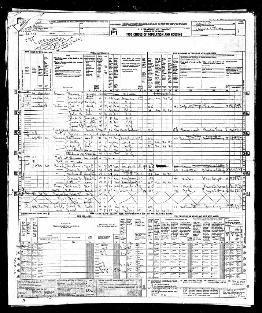 1950 US census Eastman