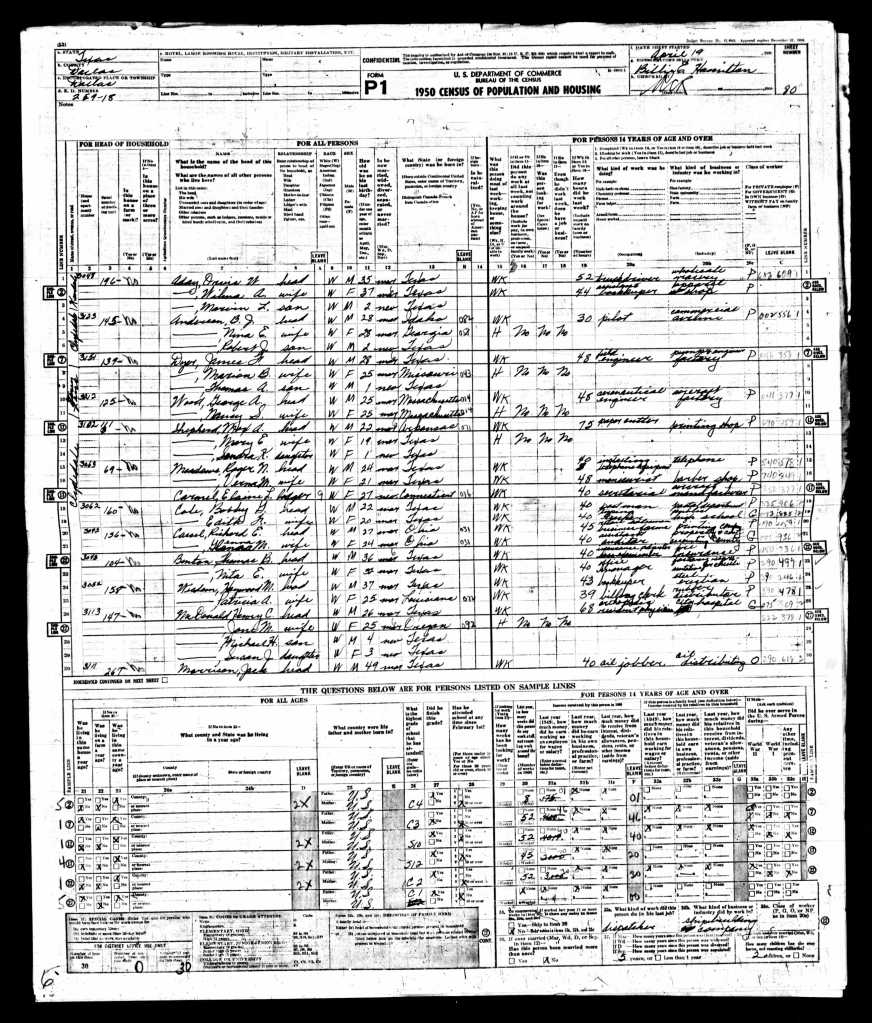 1950 Dallas Census Meat Loaf
